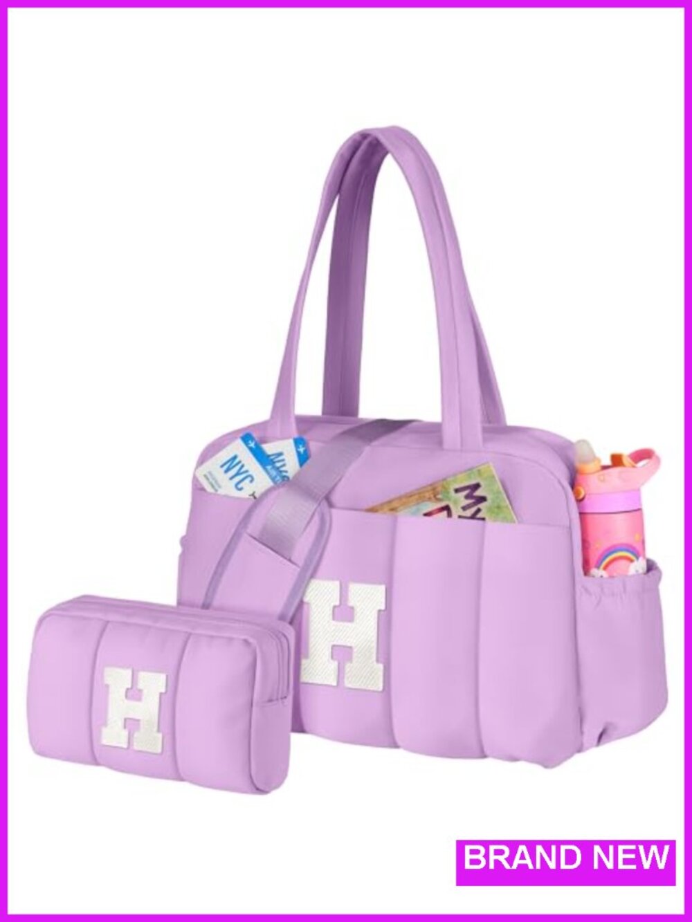 Personalized Initial Gym Duffle Bag with Wet Pocket, Carry-On Travel Bag